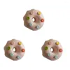 Fleurs décoratives 20 / 50pcs Resin Donut Cabochons Ornement de nourriture pour bijoux Making Nail Art Accessory Matte Couleur lisse