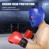 Motorfietshelmen Professionele bokshelm Martial Arts Volledig bedekt pu sparring hoofddeksels geschikt voor mannen vrouwen beginner SP99