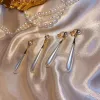 Kolczyki Jiofree Długie symulowana perłowa klips wodny na kolczykach bez przeszywającego imprezy Weddng Romantyczny miły prezent dla kobiet kolczyki