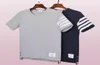 Mode merkthom t -shirt mannen vrouwen korte mouw casual kleding vast gestreepte zomer oneck cotton shirtsxuud6293164