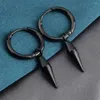 Hoopörhängen pistol svart färgkotte hänge för män/kvinnor kvinnlig rostfritt stål geometrisk örhänge hiphop smycken gåva