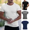 Herren lässige Hemden Chic Summer Tops Slim Fit Short Sleeves Pullover Atmungsaktives Elastizier Männer T-Shirt tägliches Kleidungsstück