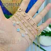 Strands DOREMI 9mm Double Layor Chains Bracelet Crystal Zircon Name Double Chain Custom Personalized Name Gift Jewelry Bracelet