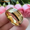 Rings iTungsten 8mm Men Women Tungsten Wedding Band Carbon Fiber Dragon Ring Inlay Shiny Polished Beveled Edges Comfort Fit