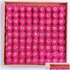 Bloemen PCS 81 Decoratieve kransen Rose Soap Bloemset 3 lagen 16 Solid Colors Hartgevormde romantisch trouwfeest Geschenk handgemaakt P DHMSH