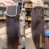 Wigs Wholesale Virgin Human Hair 4x4 Lace Closure Transparent Light Brown Lace Silk Straight Brazilian Hair Closure for Wig Make