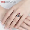 Rings Gigajewe Moissanite Blue Yellow Yellow Novapink Botsing Kleurontwerp 18k Rose Gold Ring Sieraden Huwelijksgeschenken Women Anniversary Bands