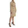 Chemises Mesdames Mabots de vent décontracté, Spring Autumn Girls Couleur solide Couleur à manches longues DoubleBreasted Trench Outwear avec ceinture, kaki / vert