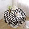 Tableau à damier en noir et blanc en coton rond Plaid Plaid Cuisine Couvre nordique pour décor de fête à domicile