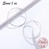 Earrings SOMILIA SOMILIA Platinum Big Hoop Earrings for Women, 925 Sterling Silver Jewelry Female Fashion Women Earrings 1090mm For Gift