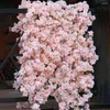 Decorative Flowers 4pcs 47.2ft Spring Artificial Cherry Blossom Garland Hanging Vines For Home Wedding Table Party Kawaii Decor Accessories