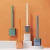 Pinceaux Brosse de toilette de silicone de luxe avec couvercle mural drain ménage wc manche de nettoyage à longue poignée