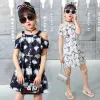 Sets Mädchenkleid 2021 Sommer Blumenmuster Strandkleid für Mädchen Böhmen Kinder Kleider Kostüm für Mädchen Teen 5 6 7 8 9 10 12 Jahre