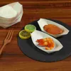 Din sets sets 100 pc's houten boot sushi papieren diner borden hondenbakken wegwerpcontainer