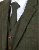 Costumes Brown Men Cost Costumes en tweed à carreaux pour homme Trois pièces Suisseau de mariage d'hiver à revers vintage (Blazer + Vest + Pantalon)