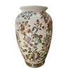 Bouteilles de rangement Fleurs et oiseaux Jar en céramique peints avec pots de gingembre au couvercle Vases de fleurs bijoux en porcelaine Conteneur cosmétique