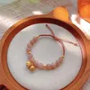 Strand Good Luck Moonstone Crystal Bracelet Lotus Seed Pod Pendant Hand Rope Fashion Artistic Elegance Women Girl