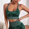 Ensembles actifs 2024 Camo Camo Soueless Yoga Set Femme Fitness Gym Gym Vêtements High Waist Leggings Sport Bra Camouflage Sports Suit Femme Sportswear 240424