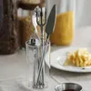 フォークモダンなステンレス鋼の平らな食器用品セットホームキッチンダイニング用のプレミアムカトラリー