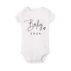 Babyaankondiging van één stuks Binnenkort 2024 Pasgeboren baby Bodysuits Summer Boys Girls Romper Body Zwangerschap Reveal Kleding