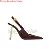 OG Original Luxury Femmes Dress Chaussures Designer High Heels Patent Leather Gold Tone STILETTO Black Nuede Red femme Lady Sandales Sandales Bureau de mariage Pumps 35-41