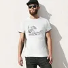 Herren-Tanktops Great Wave-Umriss Schwarz-Weiß-T-Shirt Kurzarm T-Shirts Sommer Top Blanks Herren Grafik T-Shirts Hip Hop Hip Hop