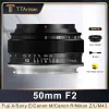 المرشحات Ttartisan 50mm F2 Full Frame Manual Focus Prime Portrait Lens for Sony E Nikon Z Canon M Canon R M43 Fuji X Leica Sigma L