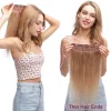 Peça de 10 "24" Clipe em extensões de cabelo humano 100% REAL Human Hair Wet One Piece Clip em penteado liso natural para mulheres