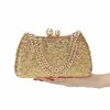 Drawstring Women Diamond Wedding Clutch Purse and Handbag Golden Luxury Evening Bag For Party Sequin Silver Shoulder