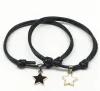 Strängar 1Pair Fashion Black White Star Couple Armband Justerbara vänskapsarmband smycken Pulsera de Pareja