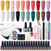 Kits nageluppsättning 10/20 färger gel nagellack med 36W UV LED -nagellampa semi permanent uv gel lack matte topprock manikyrverktyg set