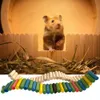 小動物用品おもちゃ2PCS耐久性動物園ウサギリスフック木製ペットラダーブリッジベンダー可能な簡単なインストールホームハビタットトイOT15E