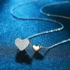 Necklaces TONGZHE 925 Sterling Silver Love Heart Necklaces & Pendants Luxury CZ Rose Gold Necklace For Women Fine Jewelry Colar Bijoux