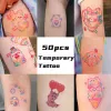 Tattoos 50 Blätter Temporär Tattoo Aufkleber Cartoon Graffiti gefälschte Tattoo wasserdichte Wasserübertragung Süßes Kaninchengedruckter Gesichtsarmaufkleber