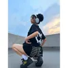 Shorts femminile Black Summer High Waist Sports strappato Y2K Punk Letter America Street Sexy Spicy Girl Short Short Short