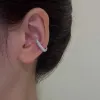 クリップデリケートジルコンハートシェイプクリップイヤリング女性バックル耳カフピアスなしの女性のための偽の軟骨の耳2022ファッションジュエリー