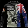 Sweats à capuche masculins 3D imprimés Aotearoa Nouvelle-Zélande My World Zip-up Hoodies Y2K Flag Nouveau dans les sweats à capuche Sweats Sweats For Men Pullover Clothes 240424