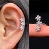 Ohrringe 1PC Einfache Sternblume Form Zirkon Ohrmanschette Frauen Charming Kristallclip an Ohrringen Ohrkopf ohne durchdringende Ohrringe Schmuck