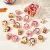 Haarzubehör 10/20 PCs/Set Baby Girls niedliche Cartoon Blume Daumen Ring -Scunchies Gummibänder Kinder süße Haarbänder Kinder Haarzubehör