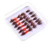 Accessoires Vampfly 14 # 24pcs mouches / boîte Tungsten Bead Head / Brass Beadhead / Nymphe Nymphe Nymphe Flacing Fly Flacing For Trout Bass Perch Fishing Lures