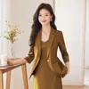 Arbeitskleider Damen Retro Casual Short Blazer Coat Kleidersets Pendeln Feste Farbe Lose Single Breasted Anzug A-Linie zweiteiler