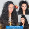 Loose Curly 13x4 13x6 Transparent Lace Front Human Hair Wigs Brazilian 30 40 44 Inch 250% Deep Wave Lace Frontal Wig For Women 240412