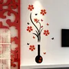 Autocollants muraux 2024 DIY Vase Flower Tree 3D Decal Home Decor Adesivo De Parede Fonds d'écran pour le salon décorations de cuisine