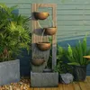 Garden Decorations Fountain Outdoor 5 Levels Modern Waterfall With LED Lights For Terrace Adjustable Pump