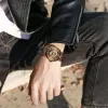 Watches Original Design Copper Color Skeleton Automatic Watch for Men Stainless Steel Waterproof Luminous Mechanical Watches reloj New