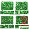 Kränze dekorative grüne Blüten 3d Künstliche Pflanzen Wanddekoration Panel gefälschte Rasen Teppich Hintergrund Gartengrasblume Home Dekoration D Dh9ZB ATion H9ZB