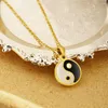 Colliers pendants en acier inoxydable Tai Chi Couleur argentée et collier plaqué or cadeau pour lui avec chaîne