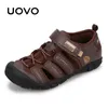 Sandals UOVO 2024 New Kids Summer Fashion Shoes Breathable Little Children Footwear For Boys Beach Sandals Size #25-35 240423