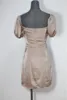 Casual Dresses Feicheng Women's Clothing Fashion Elegant Slim Fit Sexy Bandeau Sheath Ruched Work Satin Short Sleeve Dress 95