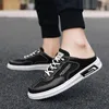 Casual Shoes 2024 Half For Men Black Mules Outdoor Summer Slip-On Footwear Man Fashion White Mens Slippers